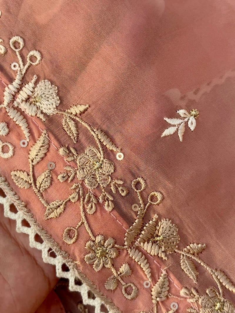 Aarzoo Pure Organza Embroidered Kurta Set with Dupatta