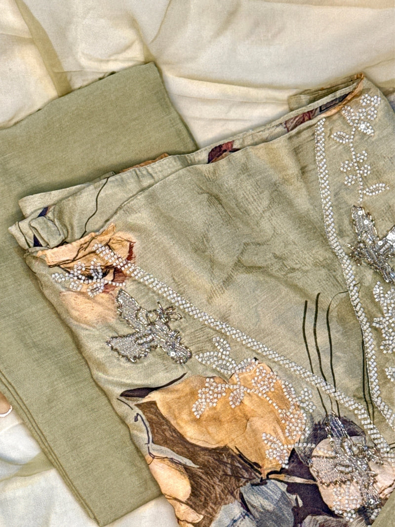 Amaya Bemberg Muslin Printed Kurta Set with Chiffon Dupatta