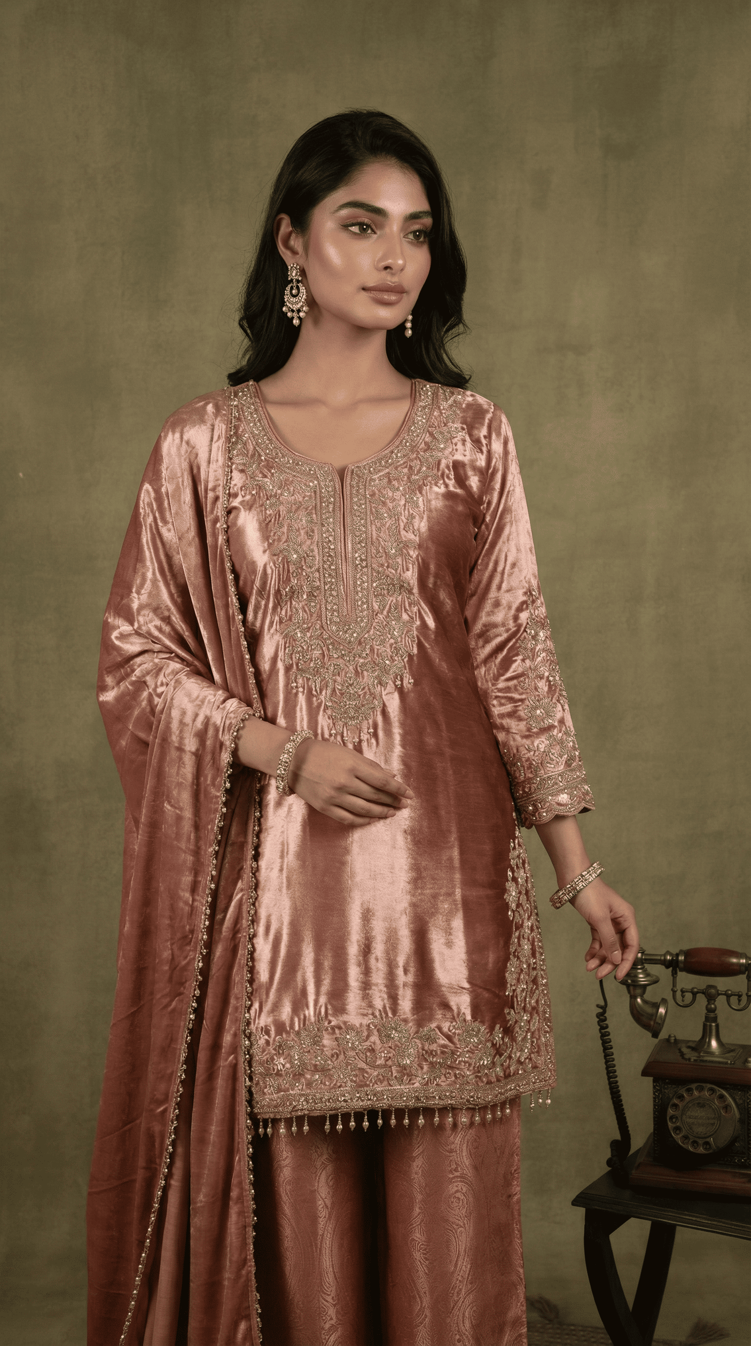 Zoya Velvet Brocade Suit Set