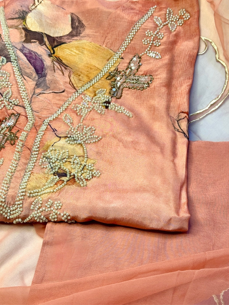 Amaya Bemberg Muslin Printed Kurta Set with Chiffon Dupatta