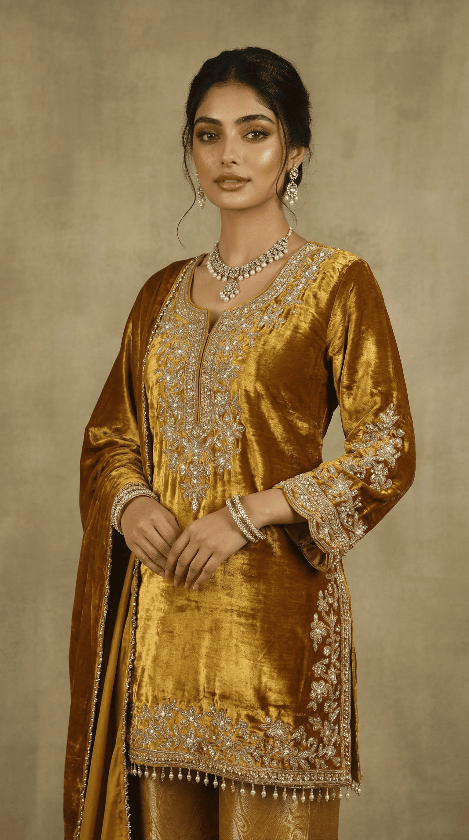 Zoya Velvet Brocade Suit Set