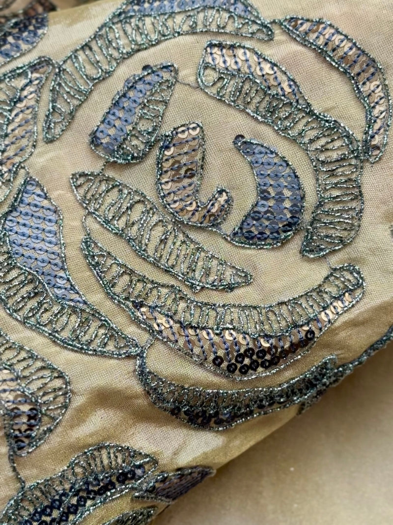 Elina Tissue Embroidered Kurta Set with Dupatta - Rose Gold