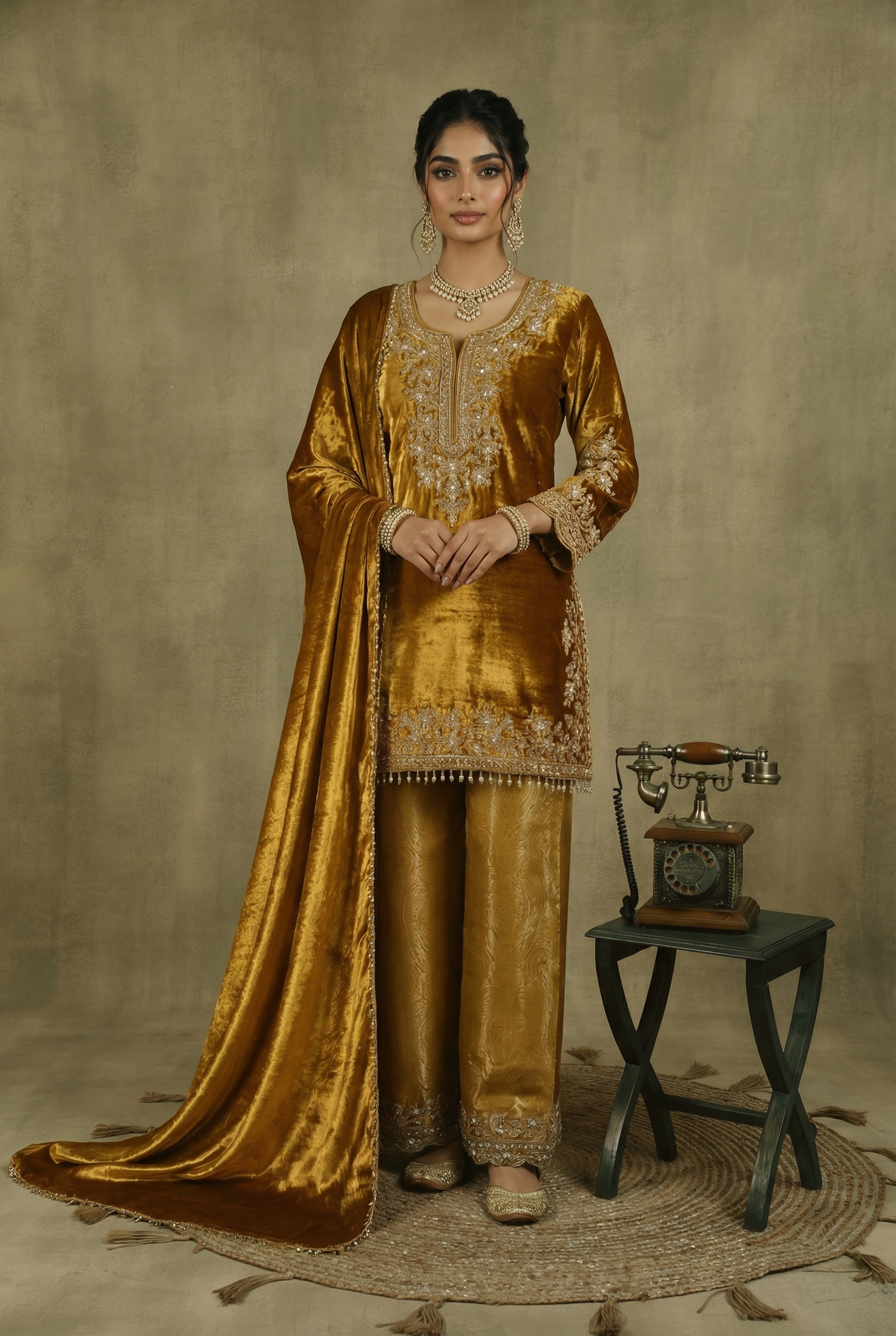 Zoya Velvet Brocade Suit Set