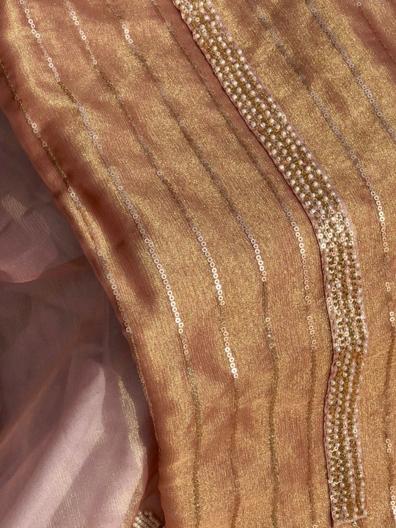 Alezia Tissue Embroidered Kurta Set with Dupatta