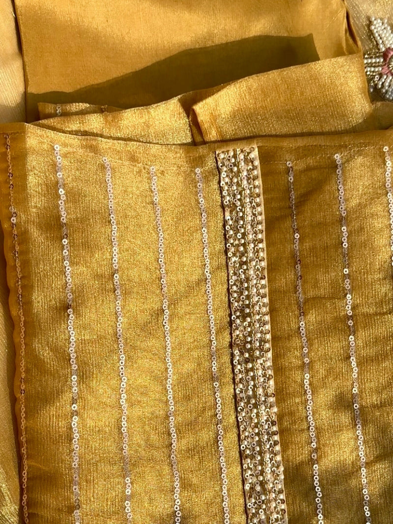 Alezia Tissue Embroidered Kurta Set with Dupatta