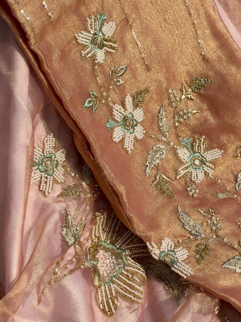 Alezia Tissue Embroidered Kurta Set with Dupatta
