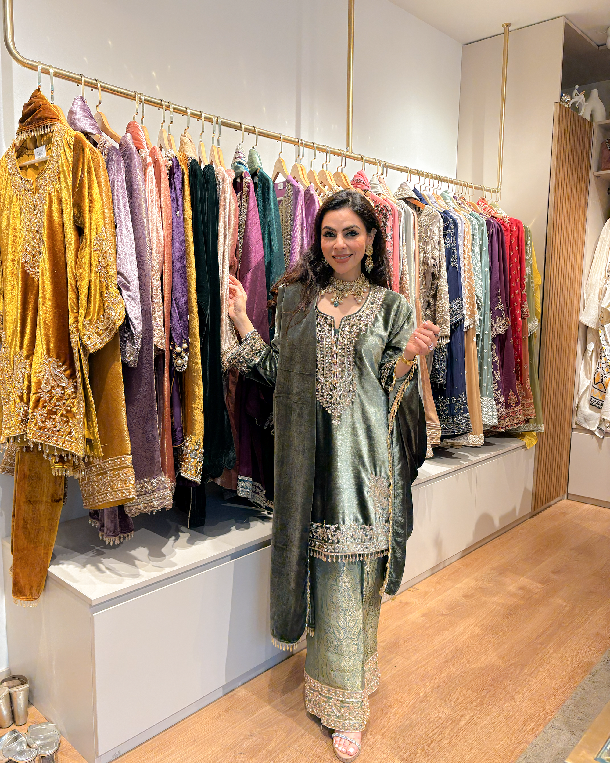 Zoya Velvet Brocade Suit Set