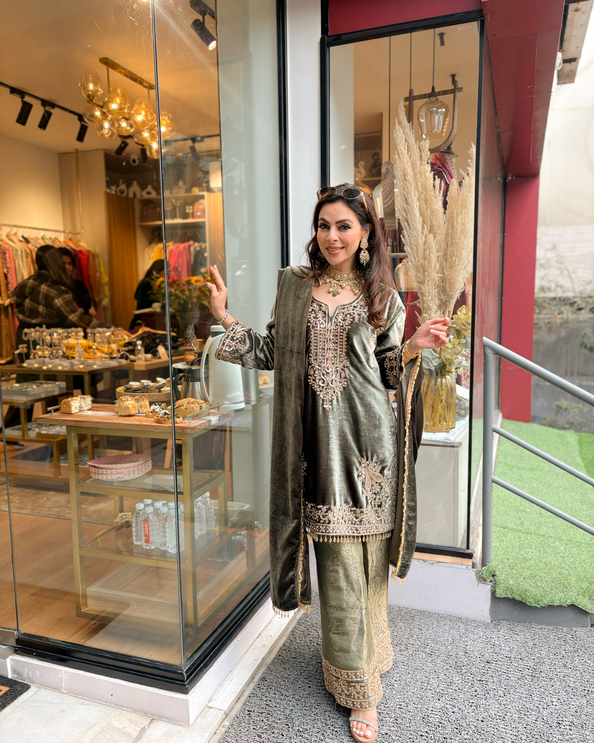 Zoya Velvet Brocade Suit Set