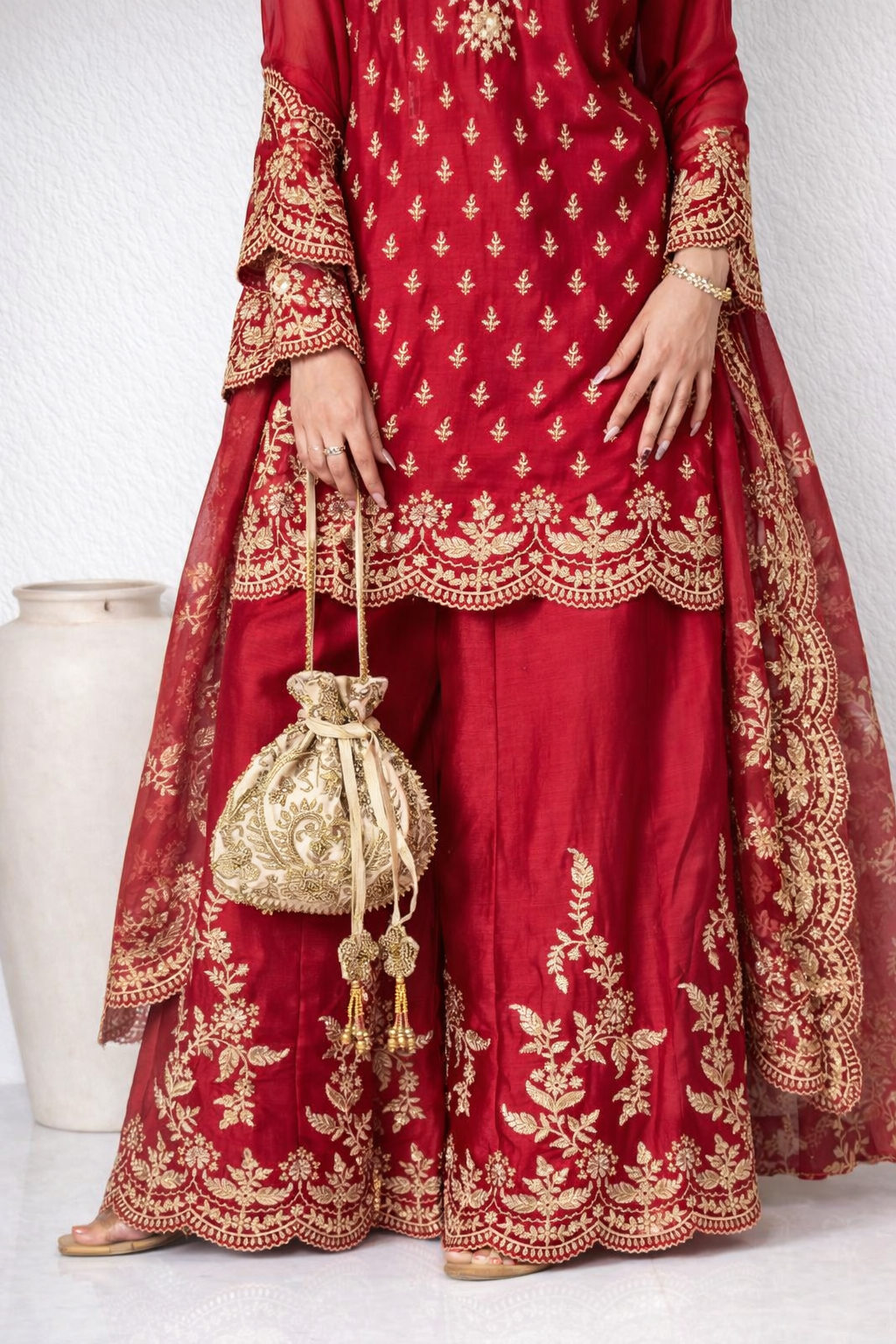 Aarini Mul Chanderi Dori Embroidered Sharara Set