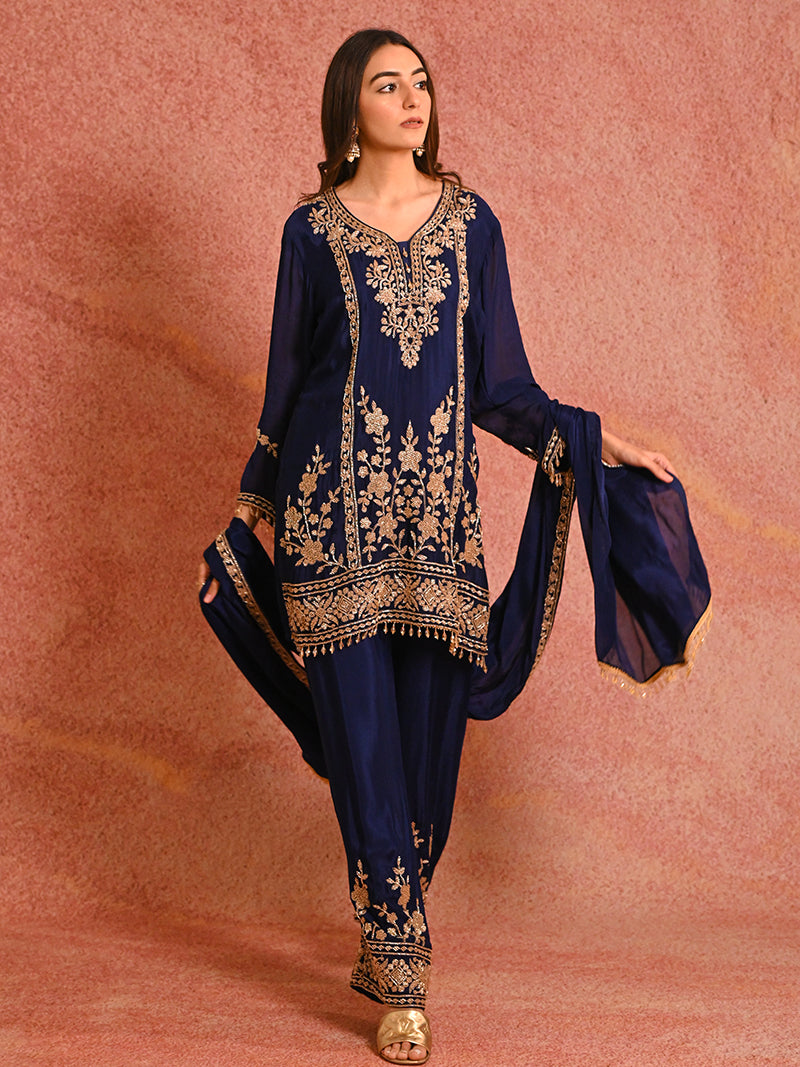 Ruhara Chinon Set with Dupatta
