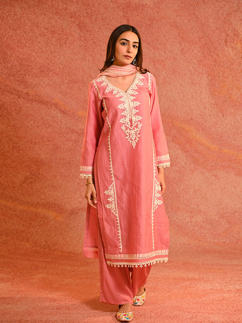 Zariya Pure Mul Cotton Suit Set With Dupatta
