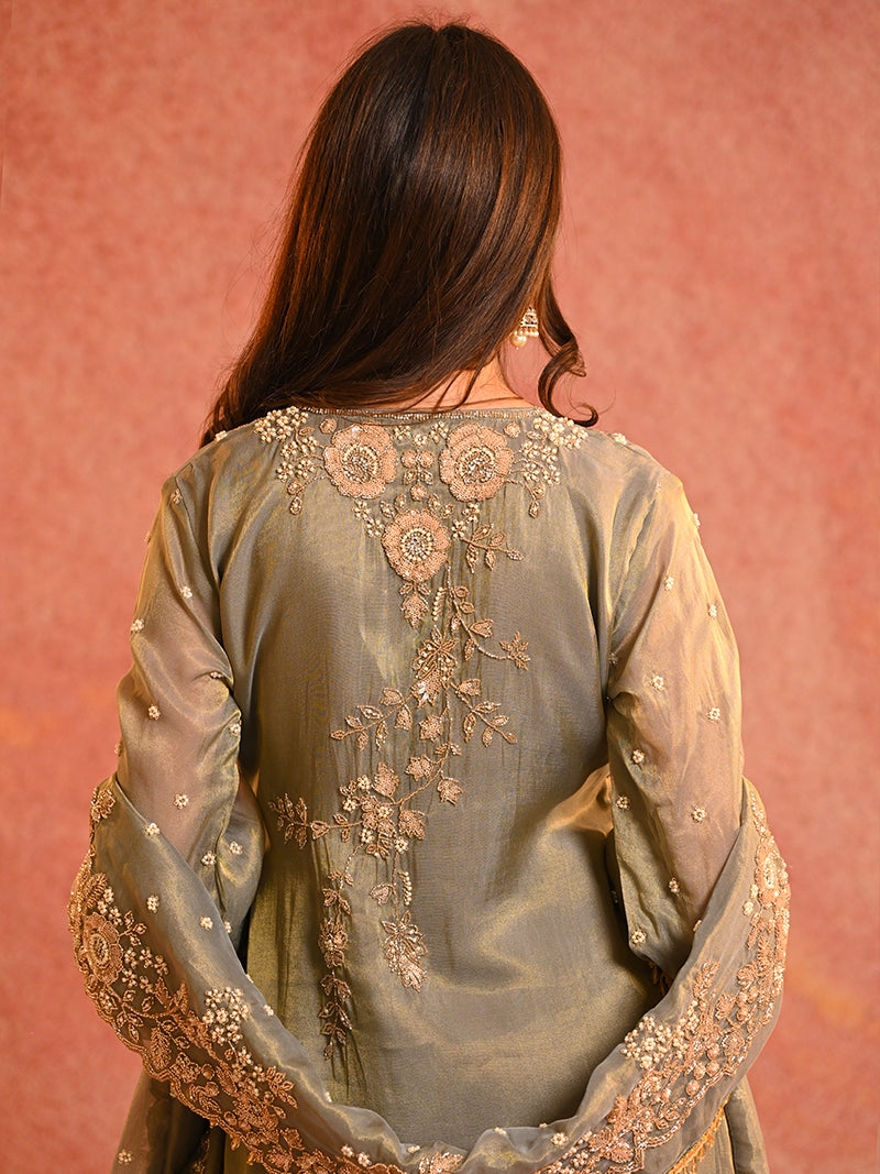Zivara Sharara Embroidered Suit Set with Dupatta