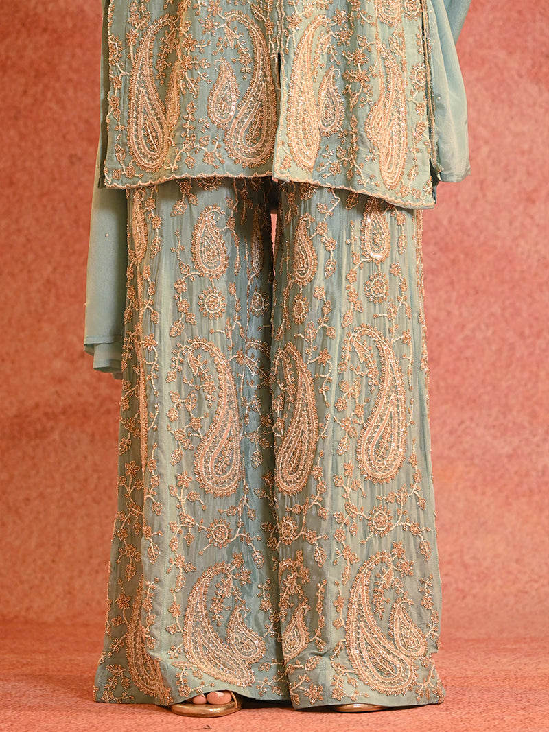 Aafiya Chinon Sharara Set with Dupatta