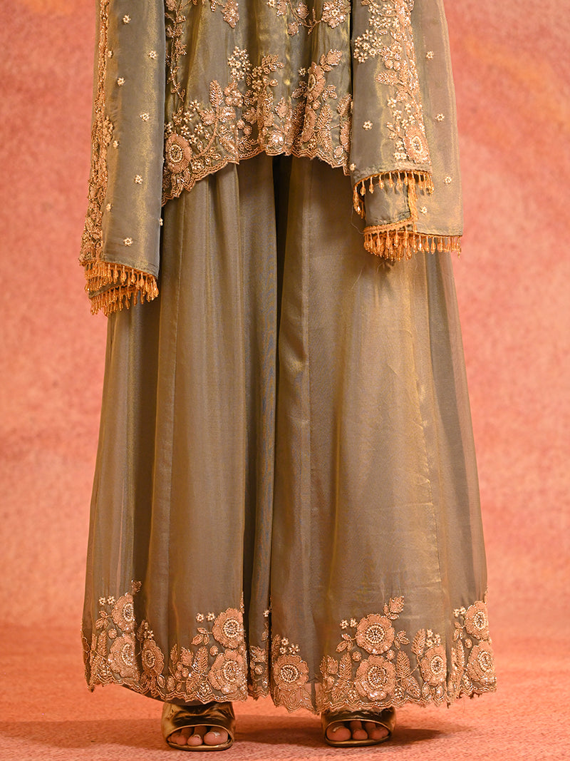 Zivara Sharara Embroidered Suit Set with Dupatta