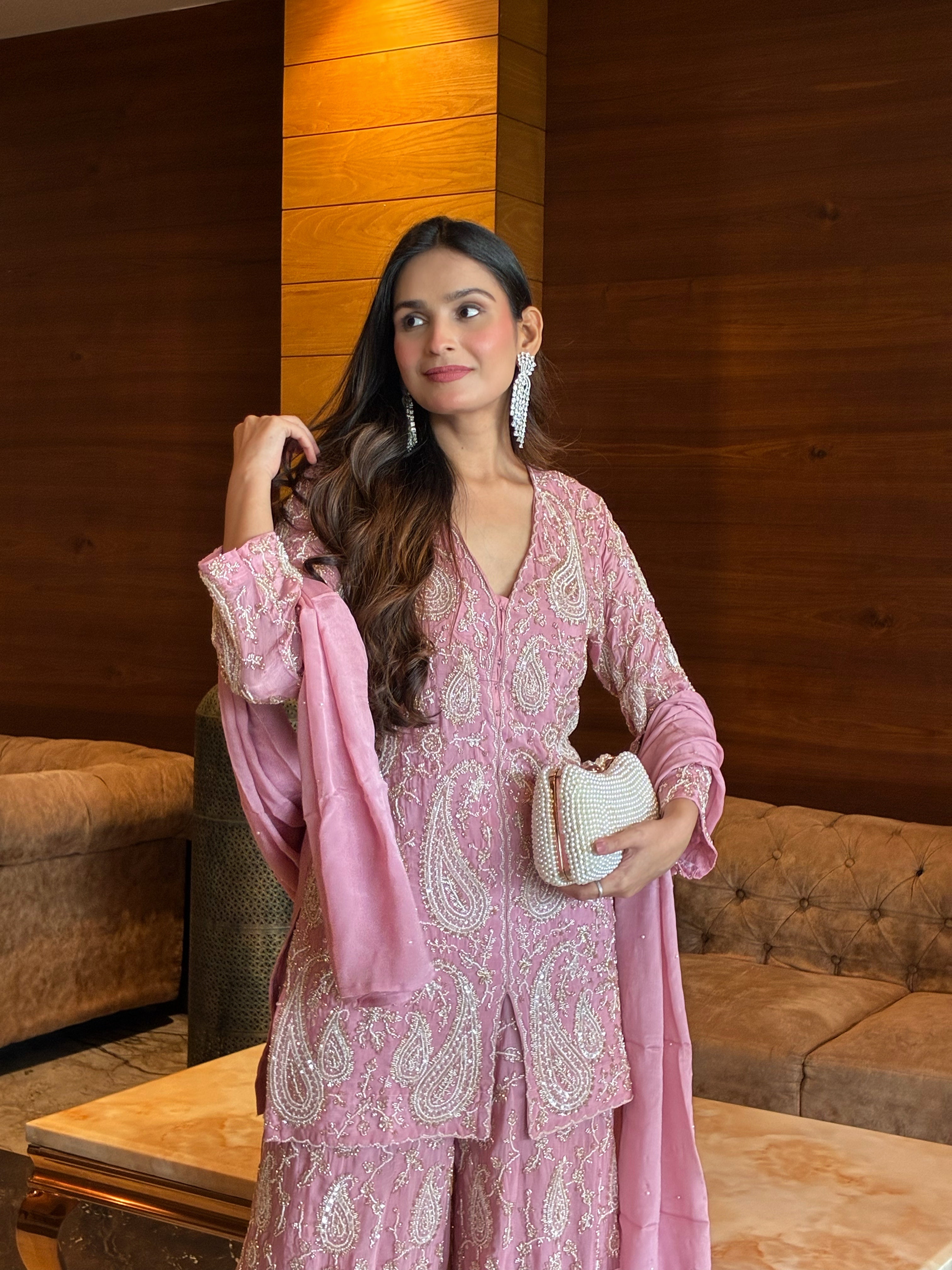 Apoorva Sharma in Aafiya Chinon Sharara Set