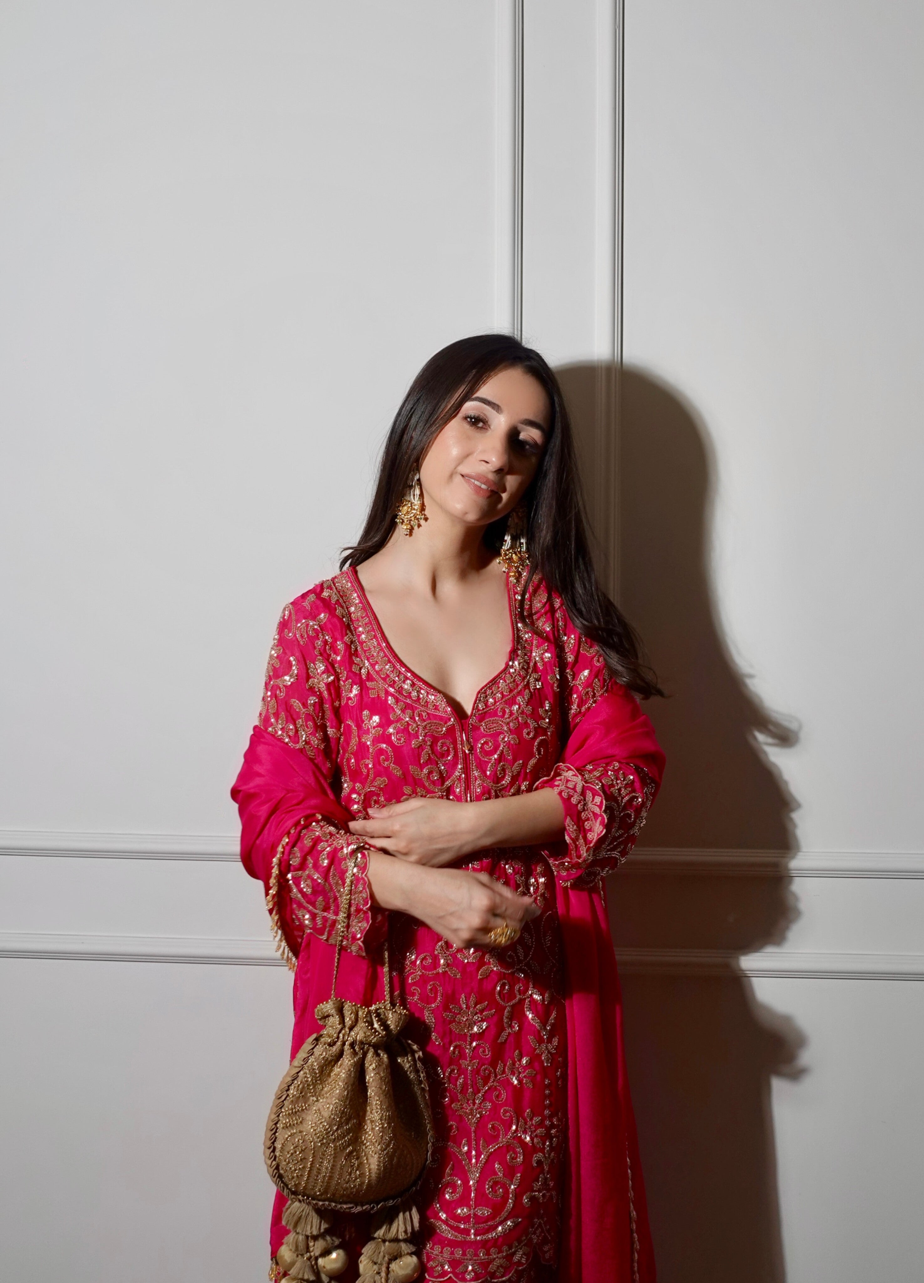 Manmeet in The Aafreen Chinon Handwork Sharara Set