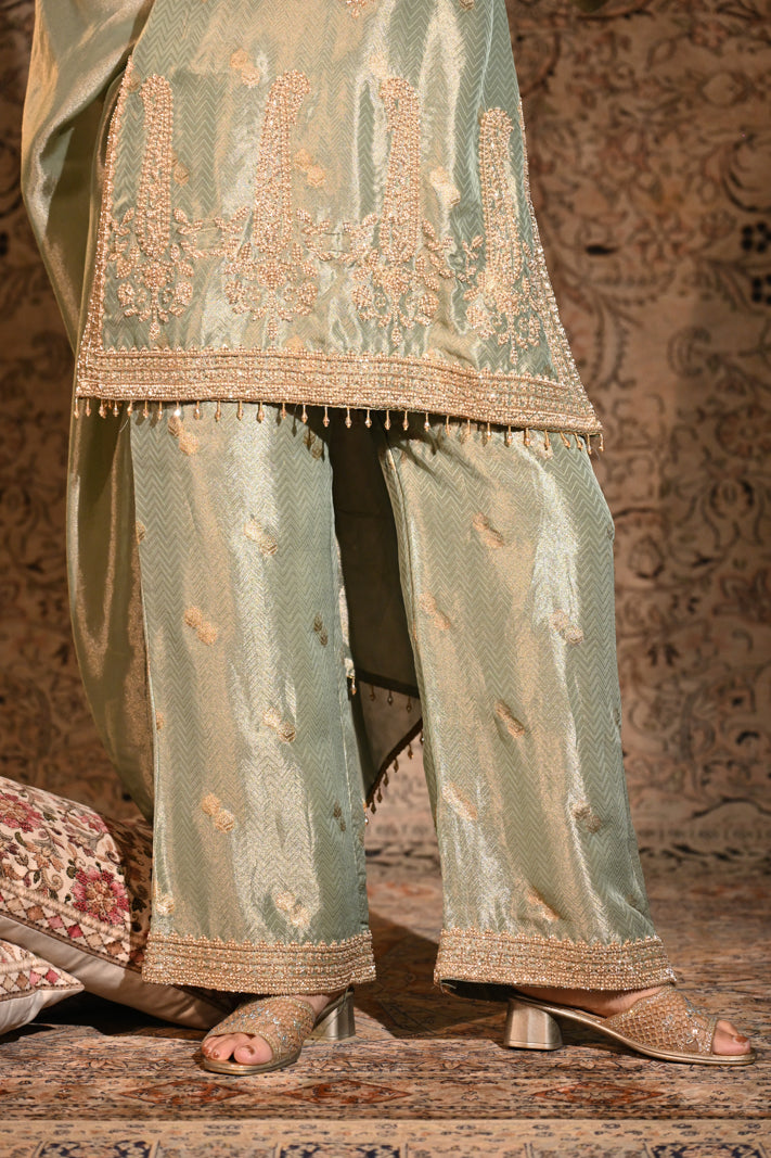 Celeste Mint Embroidered Short Suit Set