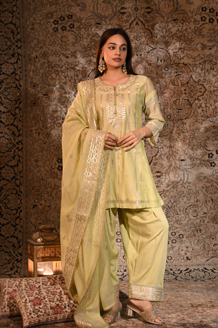 Noor-e-Pista Embroidered Suit Set