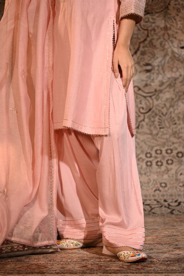 Rosé Noor Embellished Suit Set