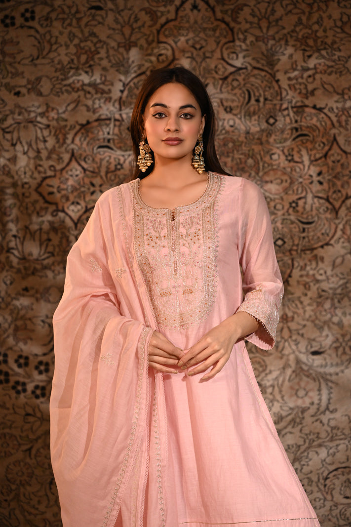Rosé Noor Embellished Suit Set