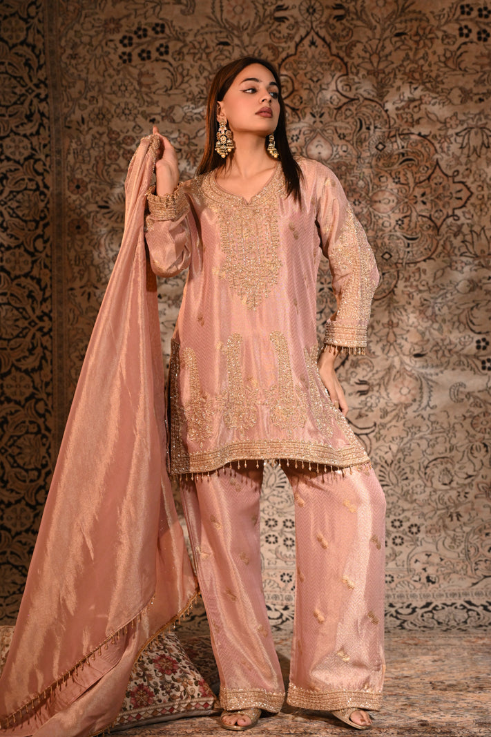 Gulrukh Blush Luxe Suit Set