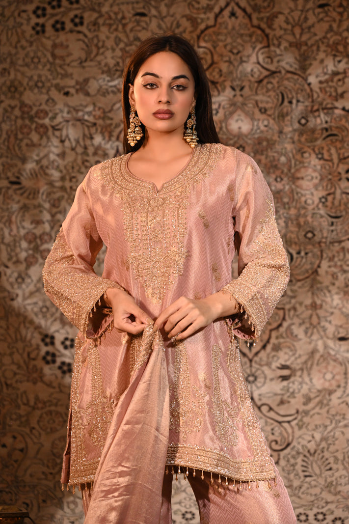 Gulrukh Blush Luxe Suit Set