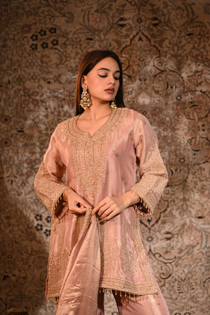 Gulrukh Blush Luxe Suit Set