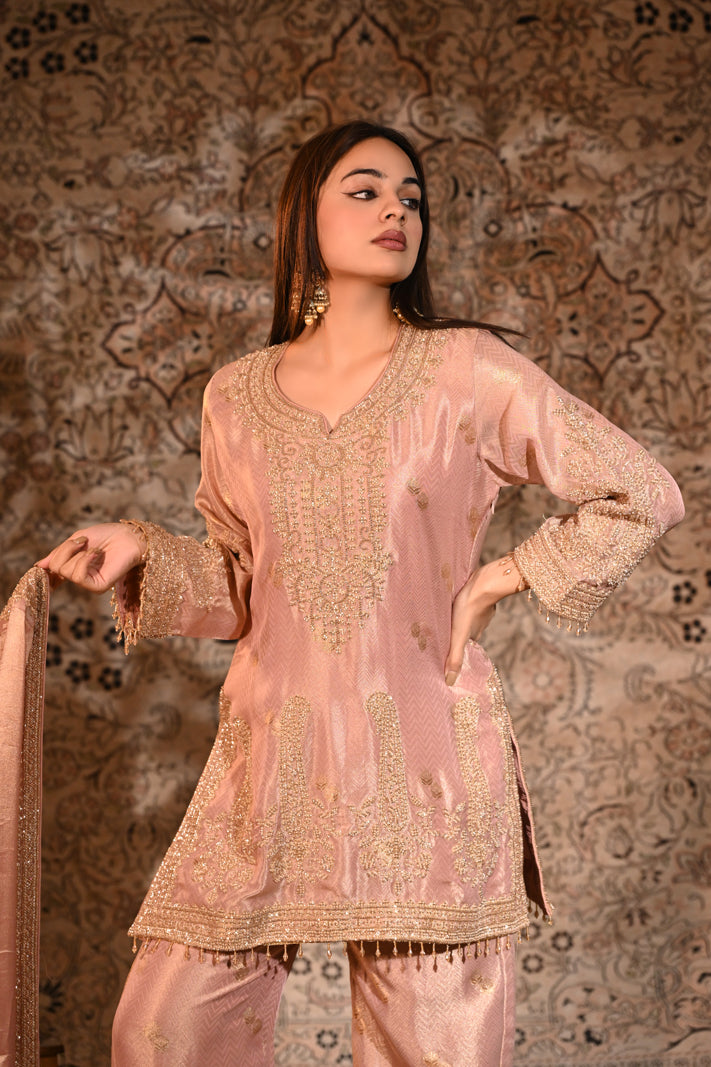 Gulrukh Blush Luxe Suit Set