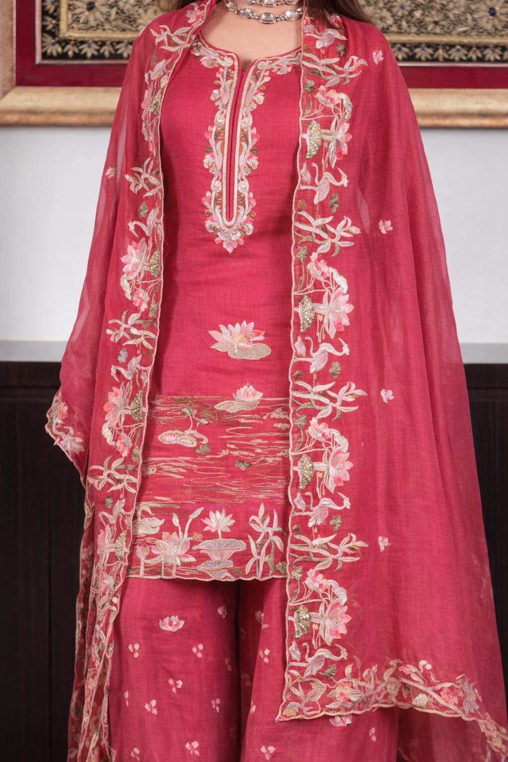 Noor Pure Mul Chanderi Embroidered Sharara Set – Sunflower Yellow