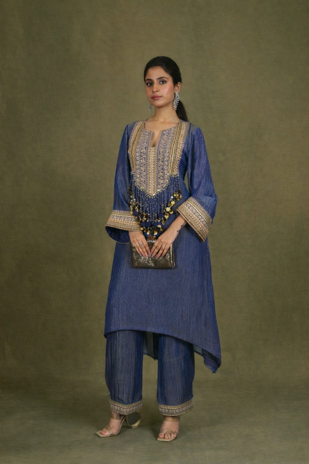 Tiya Tissue Handwork Kurta Set