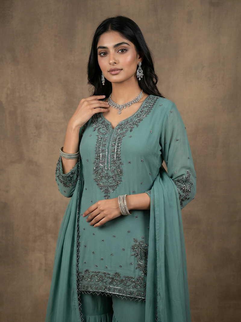 SAANJH CHINON GARARA SET