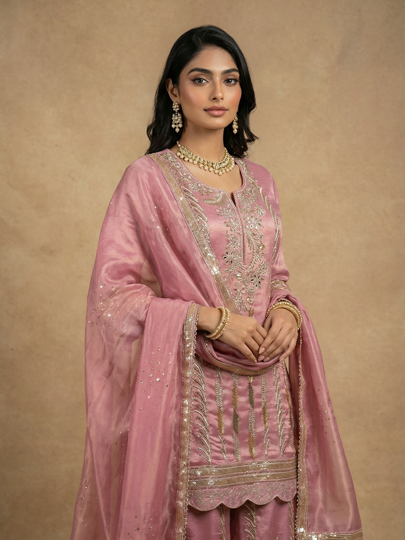 THE ZEHRA TISSUE ZARI SHARARA SET