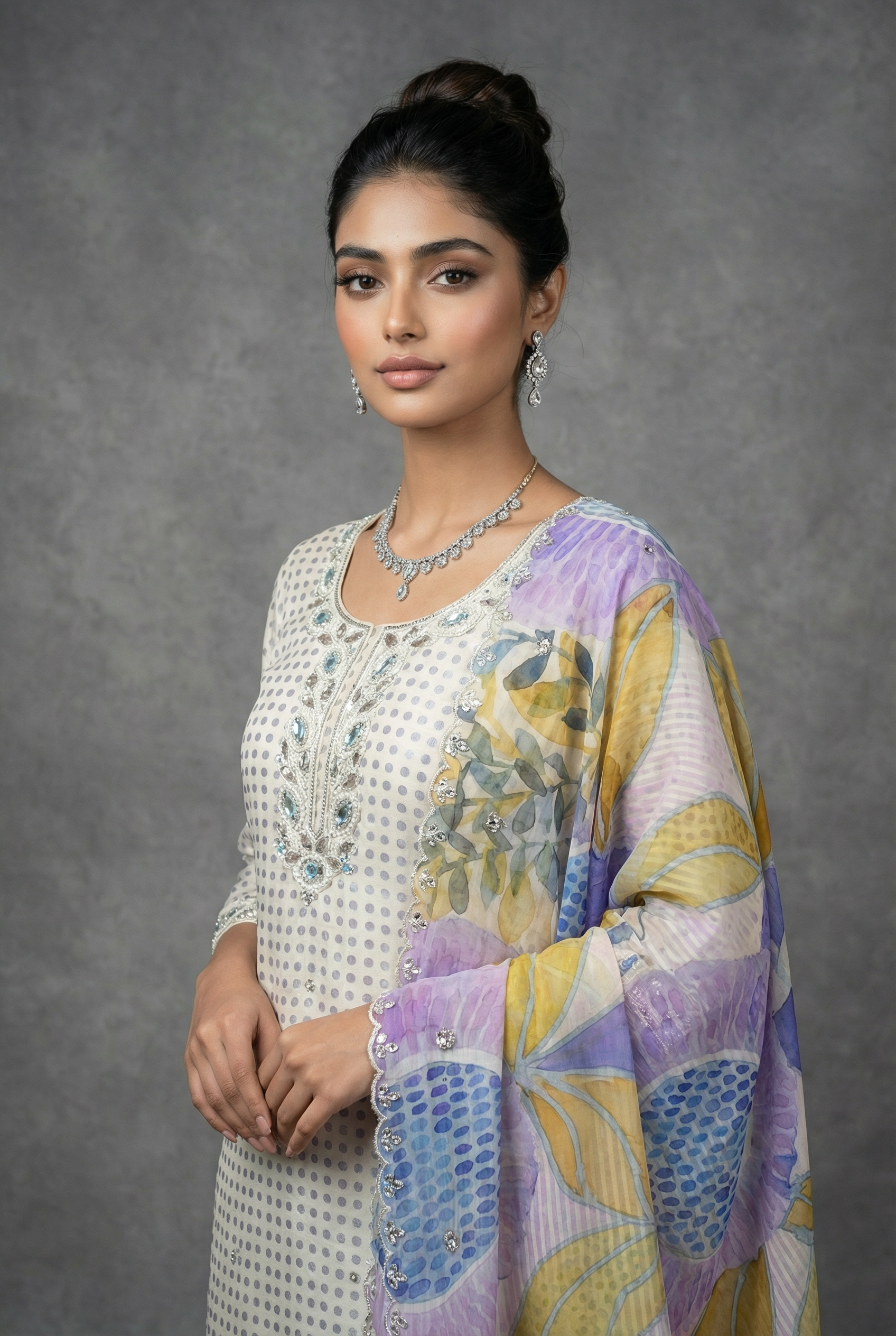 THE MEHER ORGANZA SATIN HANDWORK SET