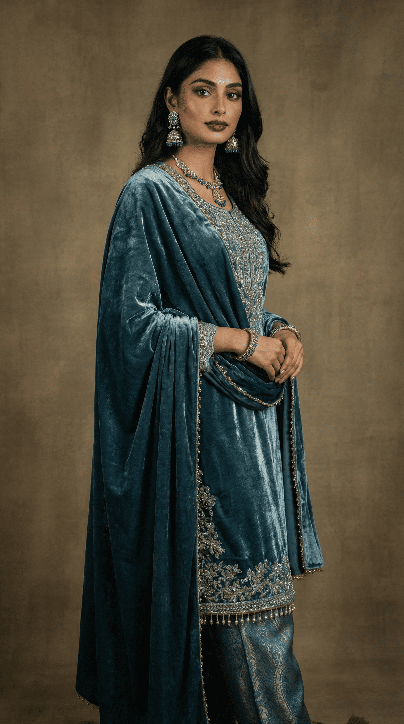 Zoya Velvet Brocade Suit Set