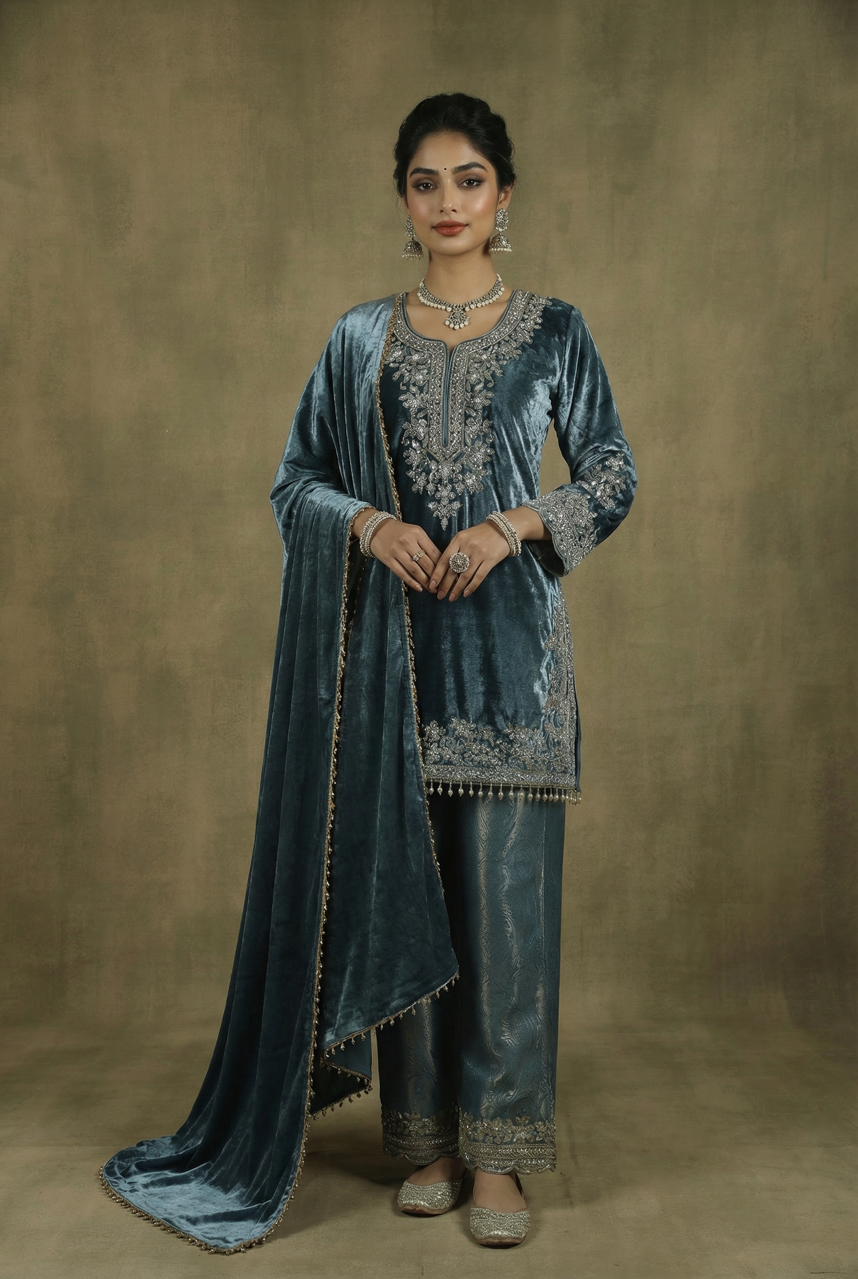 Zoya Velvet Brocade Suit Set
