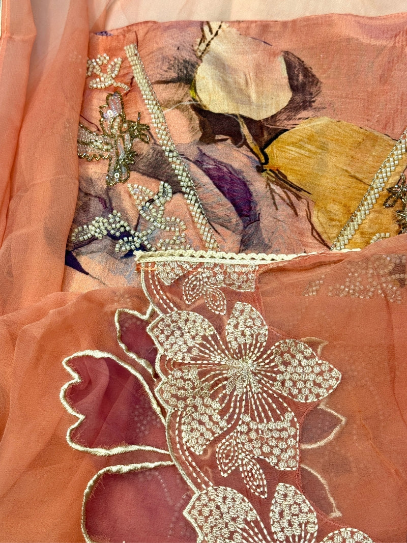 Amaya Bemberg Muslin Printed Kurta Set with Chiffon Dupatta