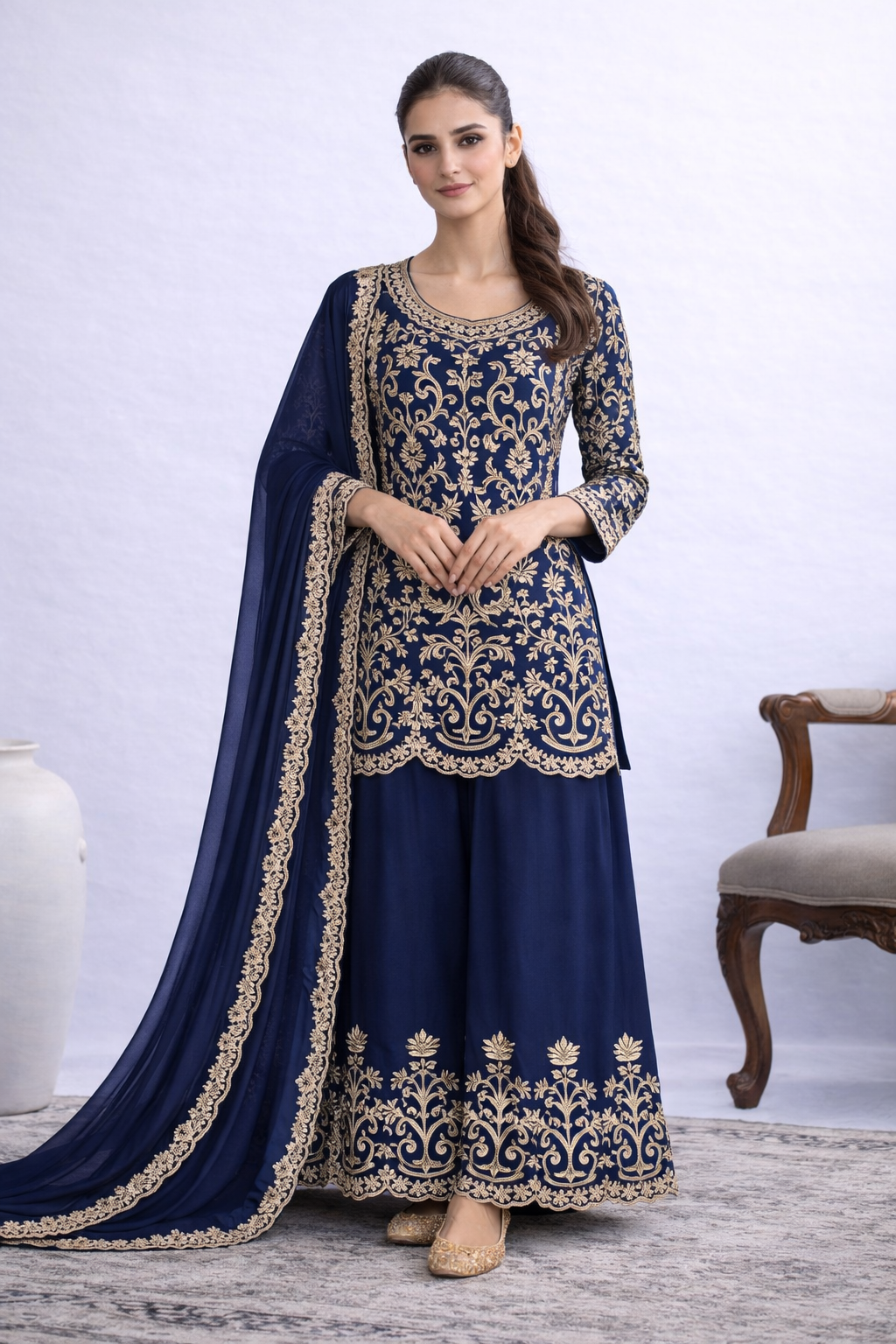 THE SANAIRA CHINON HANDWORK SHARARA SET