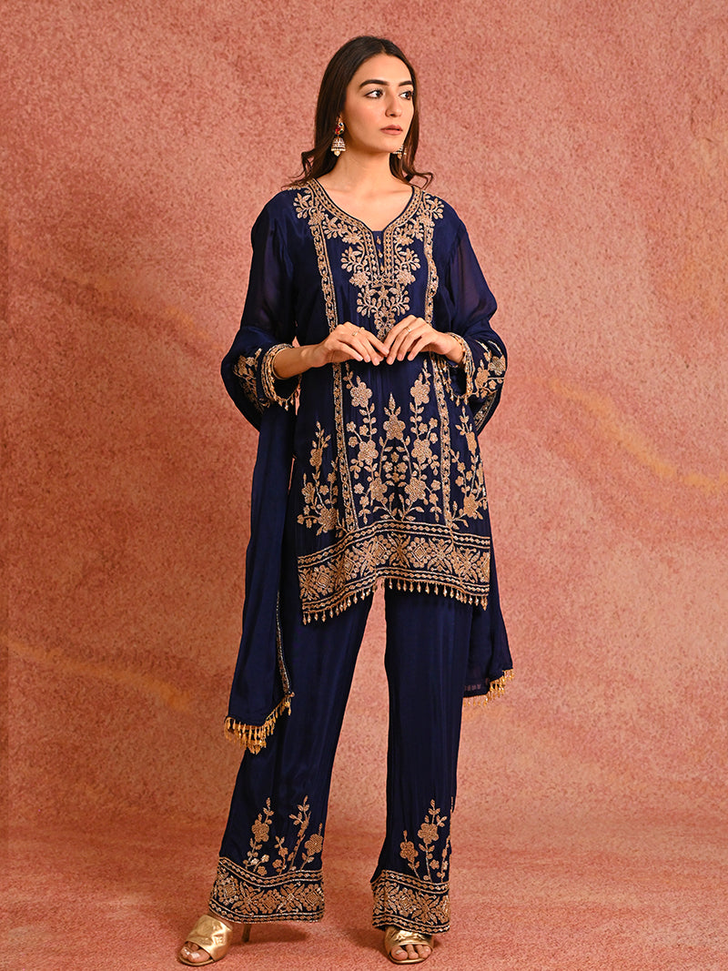 Ruhara Chinon Set with Dupatta