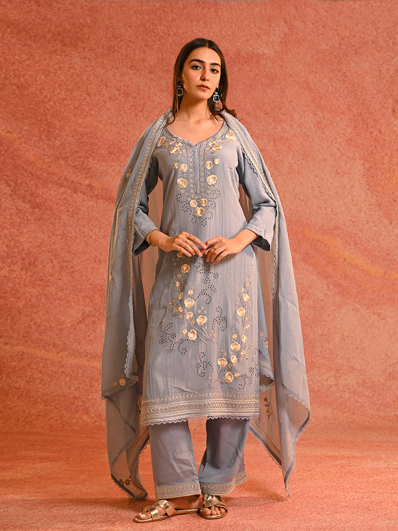 Noira Pure Mul Cotton Suit Set With Dupatta