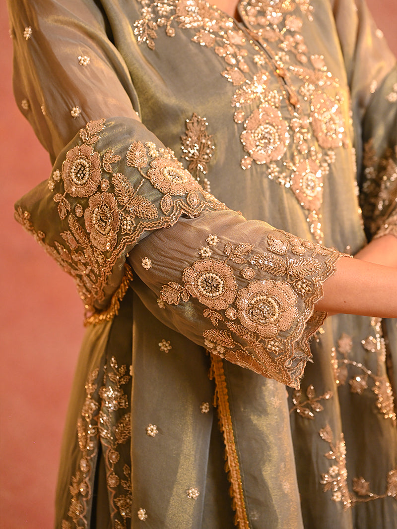 Zivara Sharara Embroidered Suit Set with Dupatta