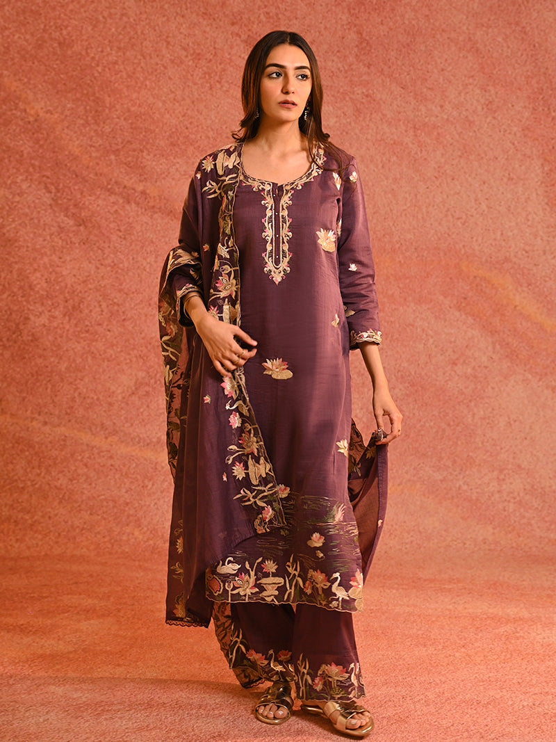 Gulnoor Pure Mul Cotton Suit Set with Dupatta