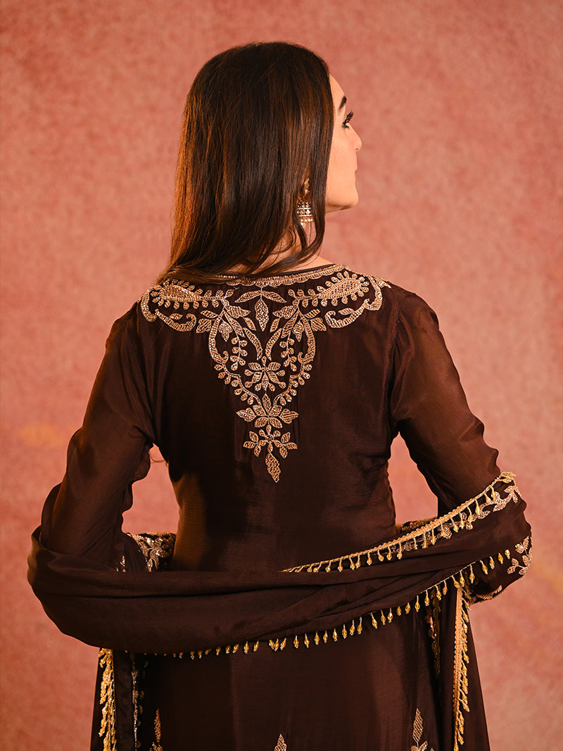 Mira Chinon Embroidered Suit Set with Dupatta
