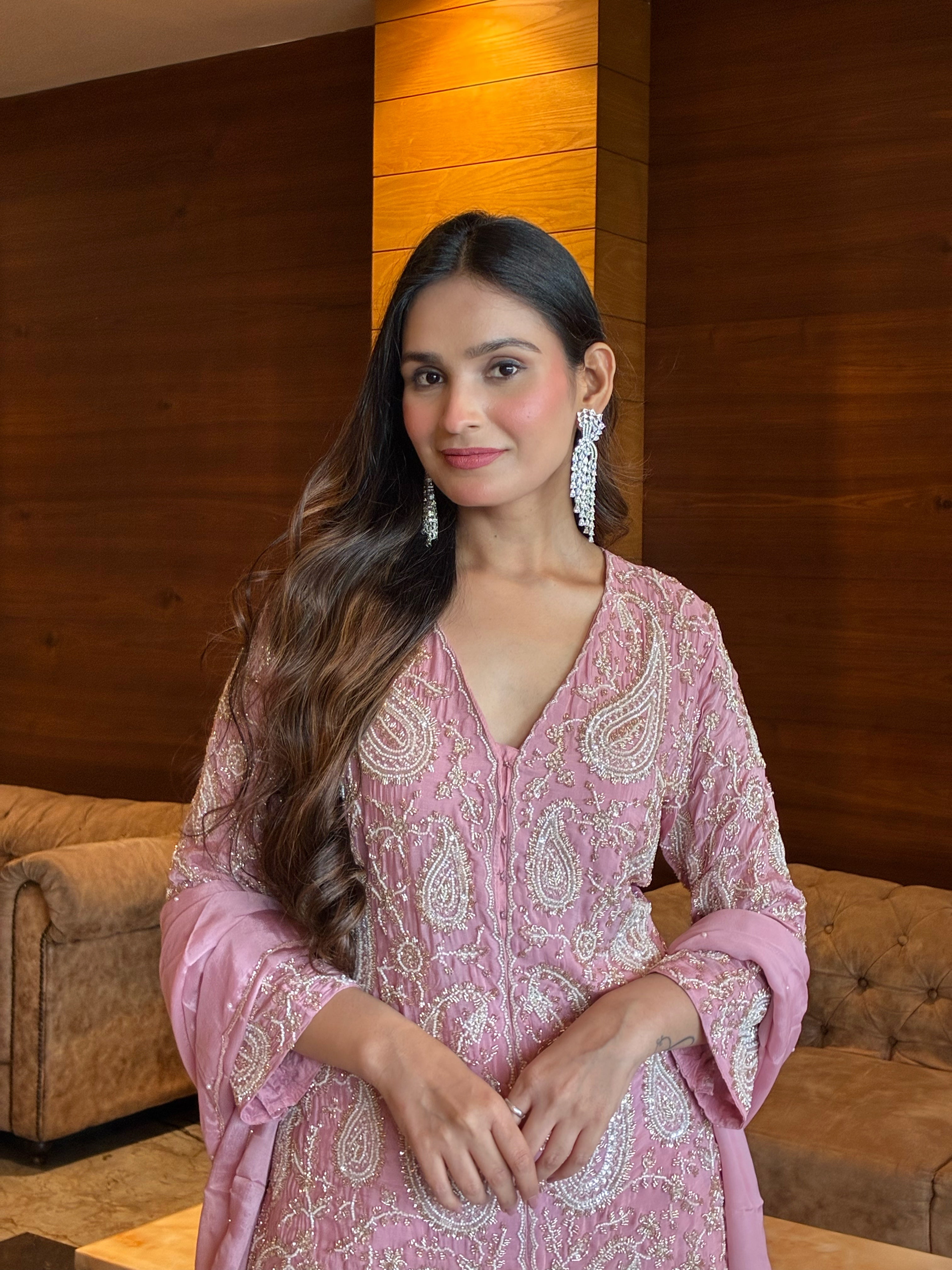 Apoorva Sharma in Aafiya Chinon Sharara Set