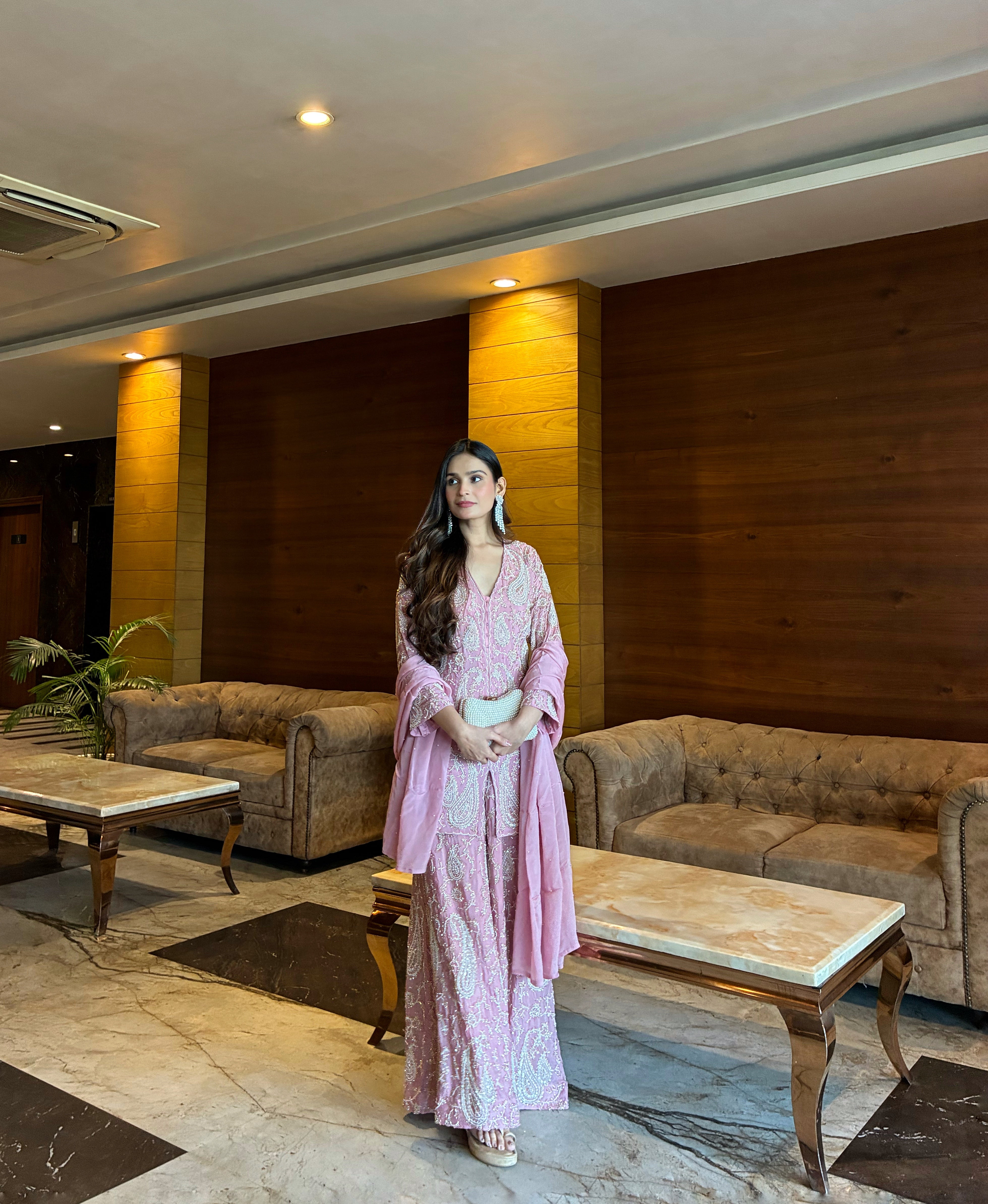 Apoorva Sharma in Aafiya Chinon Sharara Set