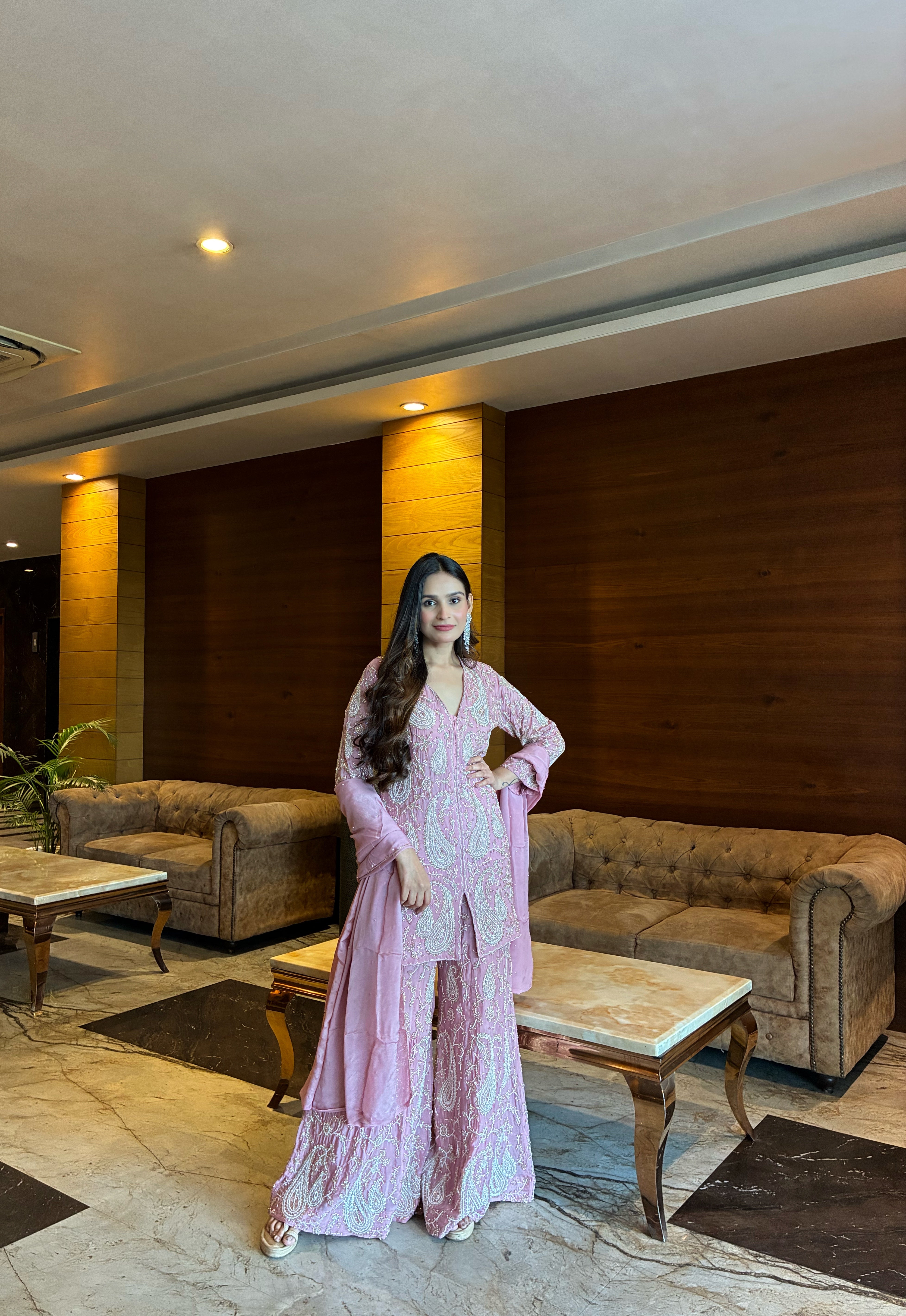 Aafiya Chinon Sharara Set with Dupatta
