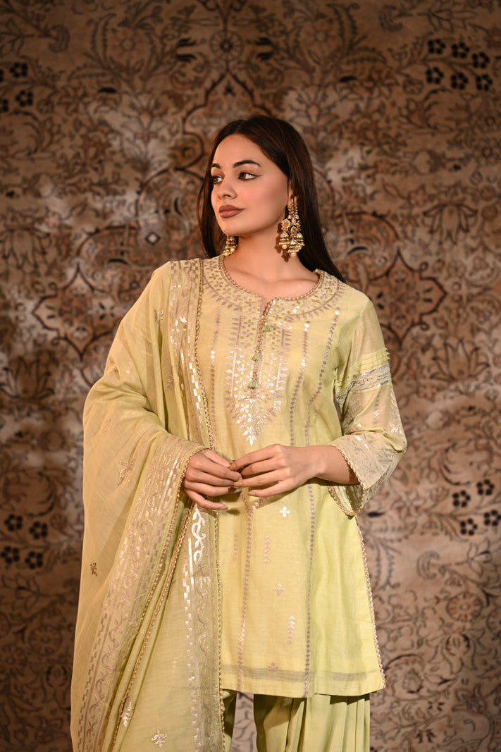 Noor-e-Pista Embroidered Suit Set