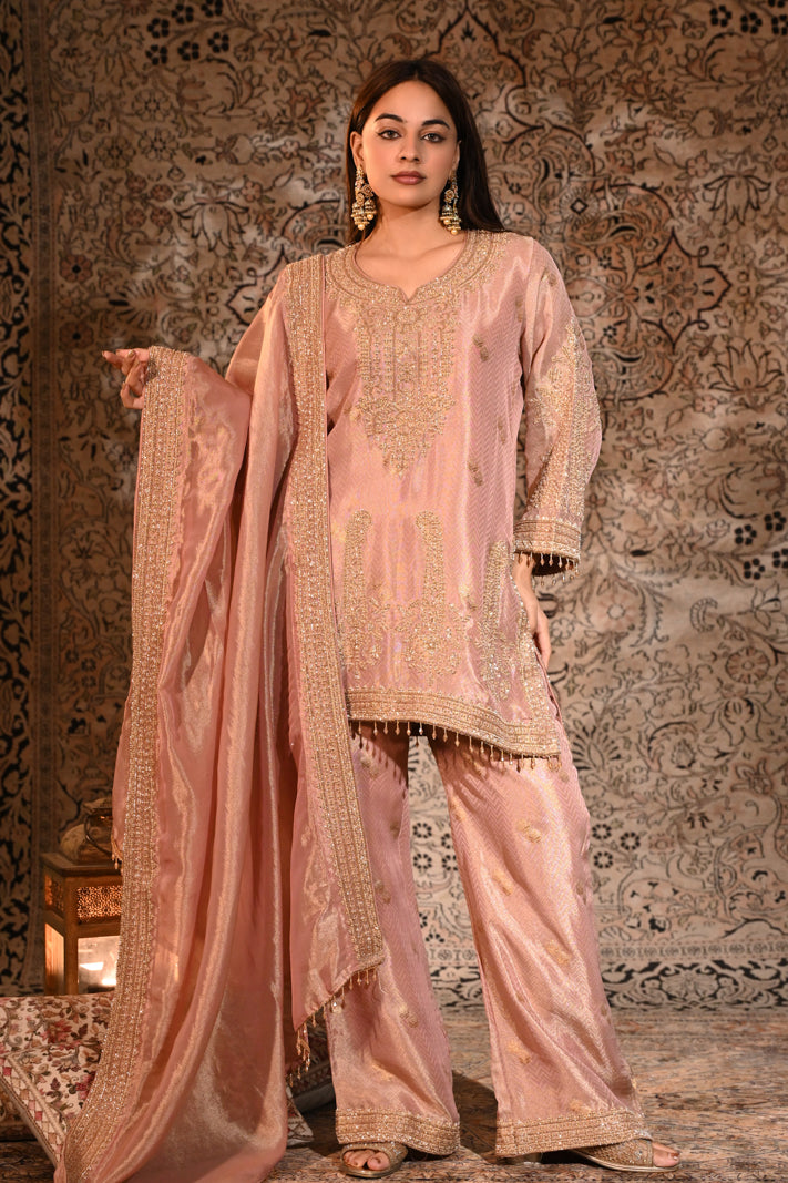 Gulrukh Blush Luxe Suit Set
