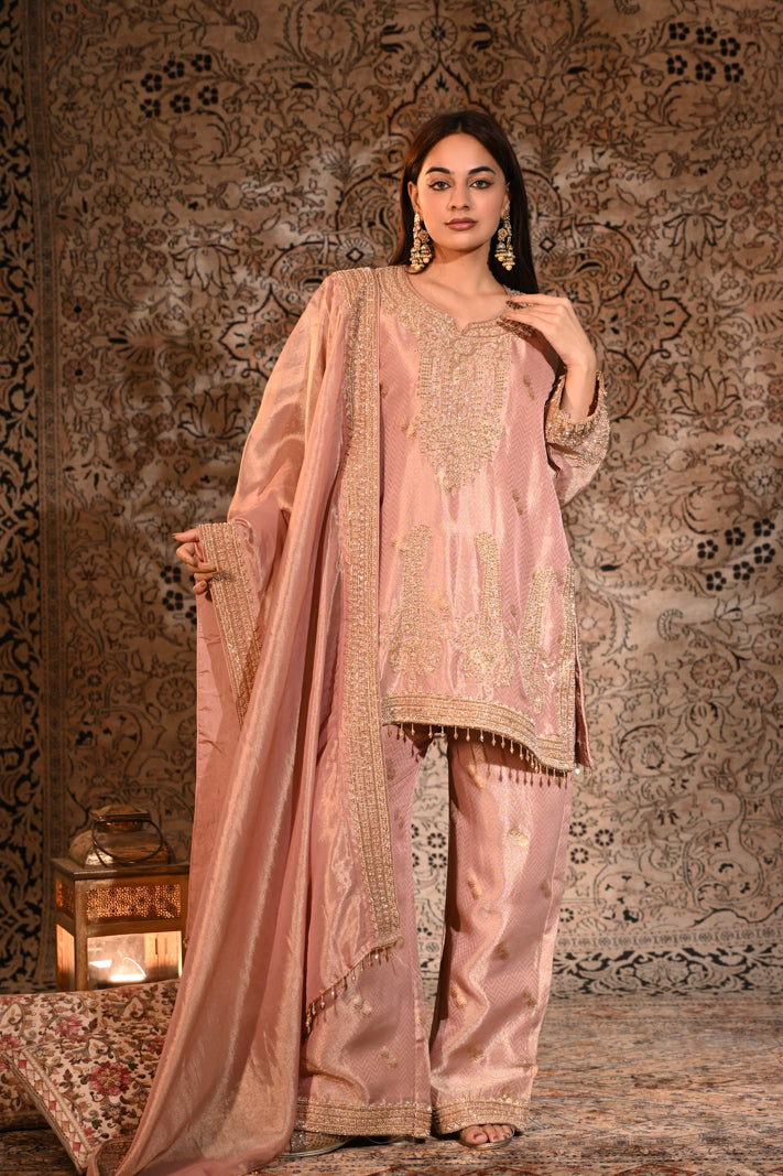 Gulrukh Blush Luxe Suit Set