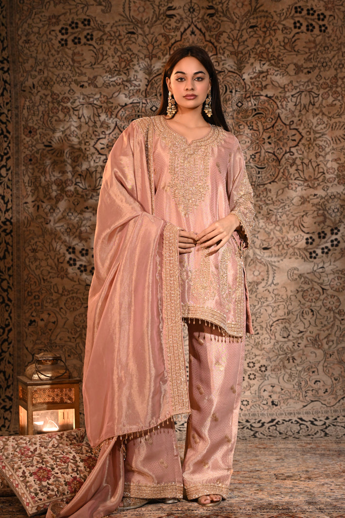Gulrukh Blush Luxe Suit Set