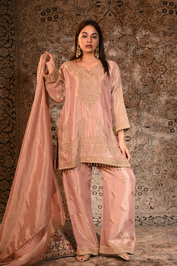 Gulrukh Blush Luxe Suit Set